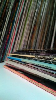 Vintage Vinyl Record Collection Aesthetic Mobile Wallpaper