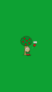 Funny Isaac Newton Gravity is a Lie Cartoon Illustration Mobile Wallpaper