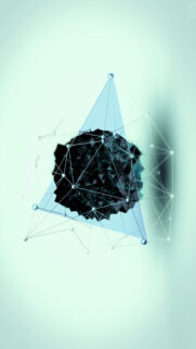 Abstract Geometric Triangle and Dark Sphere 3D Art Mobile Wallpaper