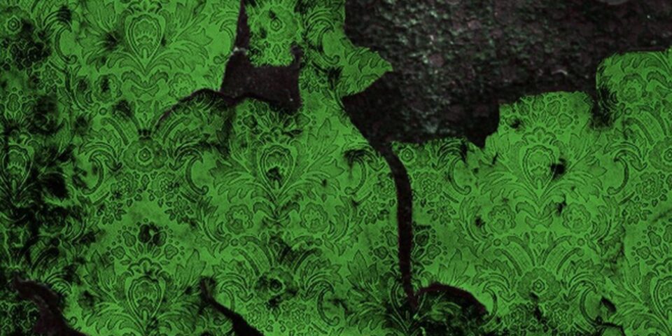 Emerald Green Damask Grunge Texture Mobile Wallpaper HD
