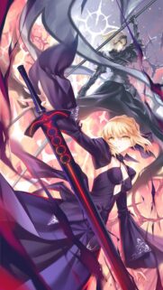 Saber Alter and Jeanne Alter Epic Anime Battle Wallpaper for Mobile