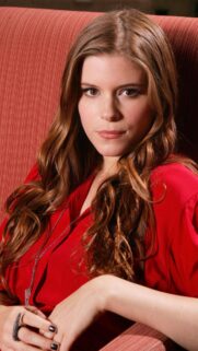 Stunning Portrait of Kate Mara in a Vibrant Red Outfit Mobile Wallpaper