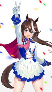 Cute Anime Horse Girl Victory Pose High Quality Mobile Wallpaper