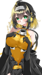 Cute Anime Girl with Green Eyes and Yellow Outfit Wallpaper HD