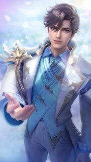 Anime Prince Fantasy Character in Elegant Blue Royal Attire Wallpaper