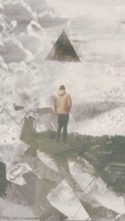 Surreal Lone Wanderer Standing Beneath A Dark Pyramid Mobile Wallpaper