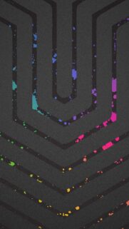 Minimalist Dark Gray Wallpaper with Colorful Paint Splatter Geometric Design