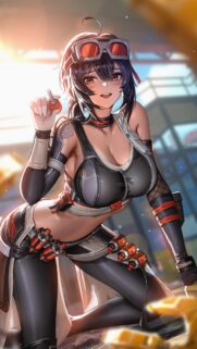 Anime Mechanic Girl with Goggles High Definition Mobile Wallpaper