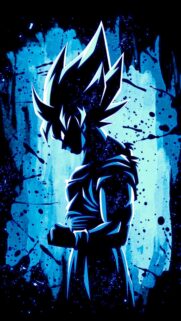Stunning Blue Super Saiyan Goku Silhouette Mobile Wallpaper HD