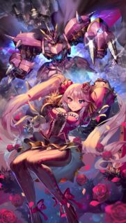 Anime Girl with Mecha Guardian Aesthetic 4K Mobile Wallpaper
