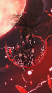 Hyakkimaru Dororo Red Blood Moon Warrior Mobile Wallpaper