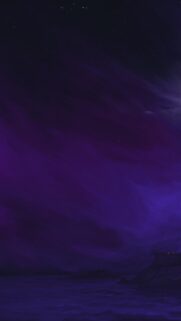Mystical Deep Purple Night Sky Over Quiet Ocean Horizon Mobile Wallpaper