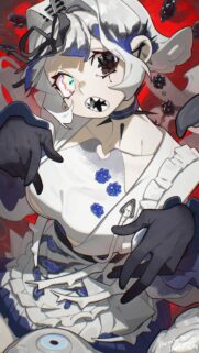 Edgy Anime Girl with Multicolored Eyes Dark Aesthetic Mobile Wallpaper