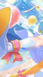 Anime Concert Celebration Wallpaper with Festive Balloons and Confetti Mobile Background