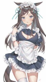 Cute Anime Girl in Maid Outfit Wallpaper for Mobile – High Quality Art
