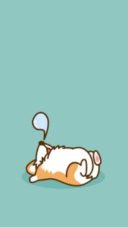 Cute Sleeping Corgi Cartoon Illustration Mobile Phone Wallpaper