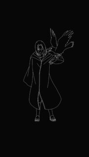Minimalist Itachi Uchiha with Crow Outline Mobile Wallpaper