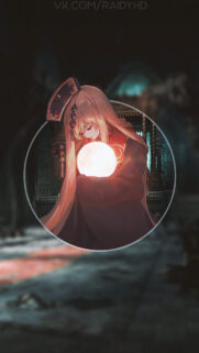 Anime Girl Holding Glowing Moon Sphere Wallpaper – Mystical Fantasy Art Background
