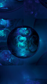 Stunning Deep Blue Abstract Fractal Sphere High Resolution Phone Wallpaper