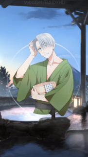 Viktor Nikiforov Hot Spring Yukata Anime Wallpaper for Mobile