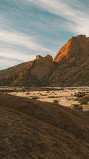 Golden Hour Desert Landscape Mountains Wallpaper for Mobile
