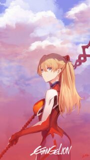 Asuka Langley Soryu Neon Genesis Evangelion Sunset Sky Mobile Wallpaper