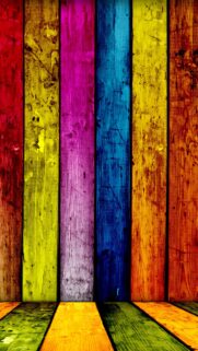 Vibrant Rainbow Wooden Planks Texture Wallpaper for Mobile Devices