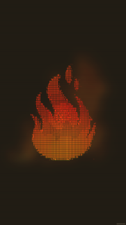 Minimalist ASCII Art Fire Flame Digital Wallpaper for Mobile Phones