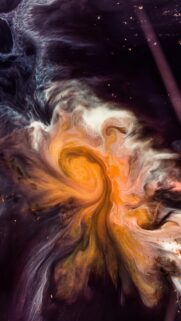 Abstract Liquid Gold and Dark Nebula Swirl Wallpaper for Mobile