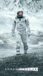 Interstellar Astronaut Cooper Standing on Icy Planet Mobile Wallpaper