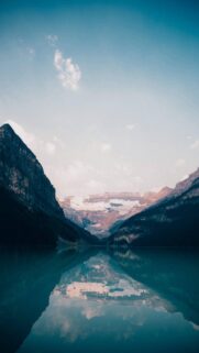 Stunning Lake Louise Mountain Reflection Wallpaper for Mobile Screens