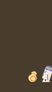 Minimalist Star Wars Droids BB8 and R2D2 Mobile Wallpaper