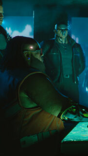 Cyberpunk Neon Nightlife Characters High Resolution Mobile Wallpaper