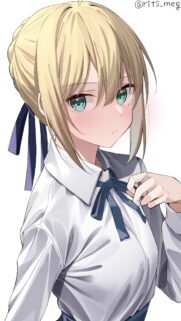 Beautiful Saber Fate Anime Girl Wallpaper for Mobile Screens
