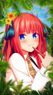 Nino Nakano Aesthetic Anime Girl With Red Hair Wallpaper for Mobile