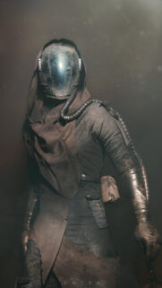 Mysterious Scavenger in Sci-Fi Hooded Gear High Resolution Wallpaper