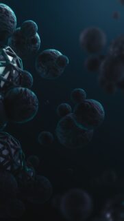 Dark Abstract 3D Spheres and Geometric Shapes Mobile Wallpaper