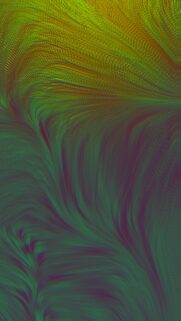Abstract Liquid Flow Wallpaper in Vibrant Green and Purple Tones