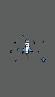 Minimalist Rocket Ship in Space Mobile Wallpaper for Smartphone Screens