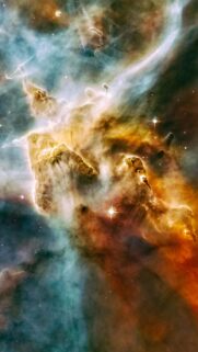 Breathtaking Mystic Mountain Nebula Space Wallpaper for Mobile