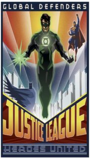 Justice League Global Defenders Vintage Poster Art Wallpaper