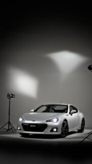 Stunning Studio Shot of Subaru BRZ Silver Sports Car Mobile Wallpaper