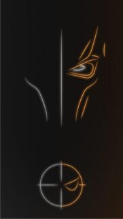 Minimalist Deathstroke Neon Glow Portrait Mobile Wallpaper