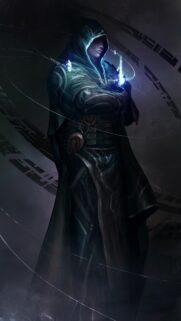 Mysterious Dark Mage Casting Magic Spells High Definition Mobile Wallpaper