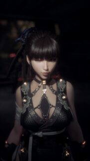 Stunning Cyberpunk Anime Girl Portrait Mobile Wallpaper in Dark Aesthetic