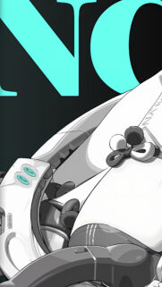 Minimalist Cyberpunk Anime Art Mobile Wallpaper with Turquoise Accents