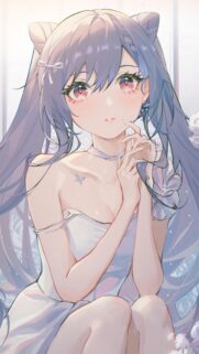 Beautiful Anime Girl Keqing Genshin Impact Soft Pastel Art Wallpaper