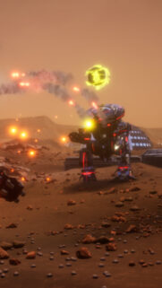 Futuristic Mech War on Mars High Quality Mobile Wallpaper
