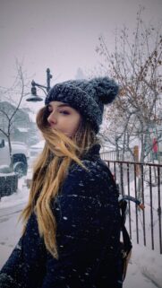 Beautiful Girl in Snow Winter Portrait High Resolution Mobile Wallpaper