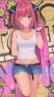 Nino Nakano Street Style Anime Girl Aesthetic Wallpaper for Mobile